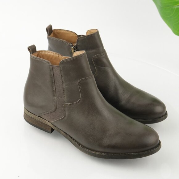 Franco Sarto Womens Kampton Boot Size 7.5 Gray Leather Zip Up Bootie Comfy Flat - Picture 10 of 10